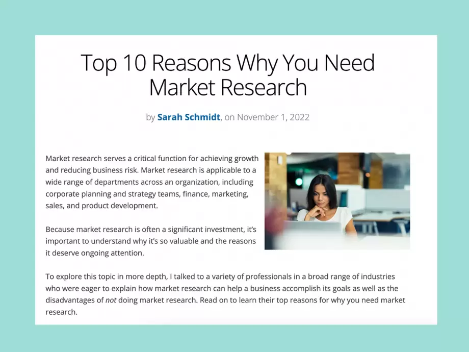 In The Press&colon; Top 10 Reasons Why You Need Market Research