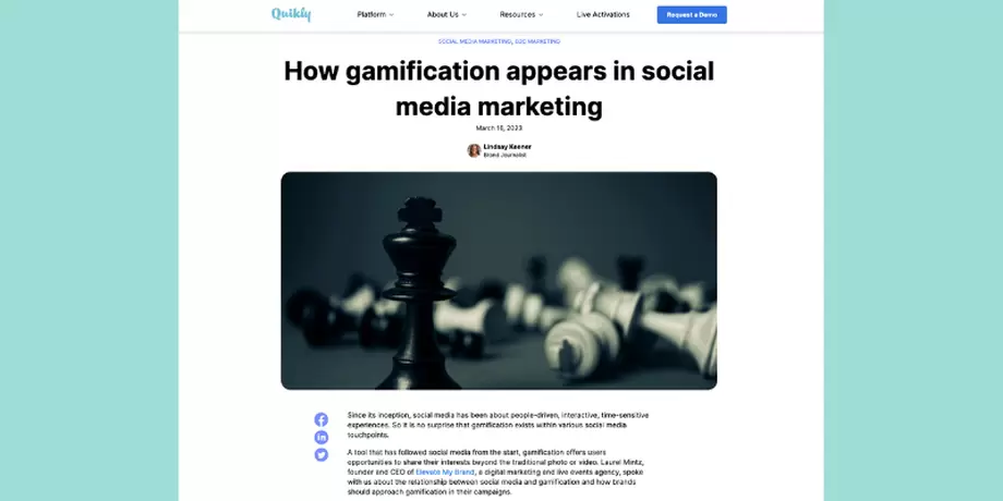In The Press&colon; How Gamification Appears in Social Media Marketing