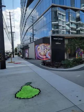 A pear in sidewalk chart art