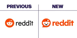 Before and after of the Reddit 2023 rebrand