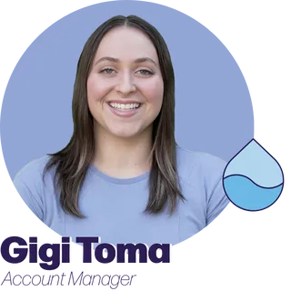 A headshot of Gigi Toma, Account Manager and astrological water sign