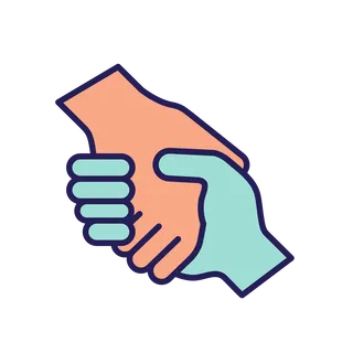 Graphic of two hands shaking